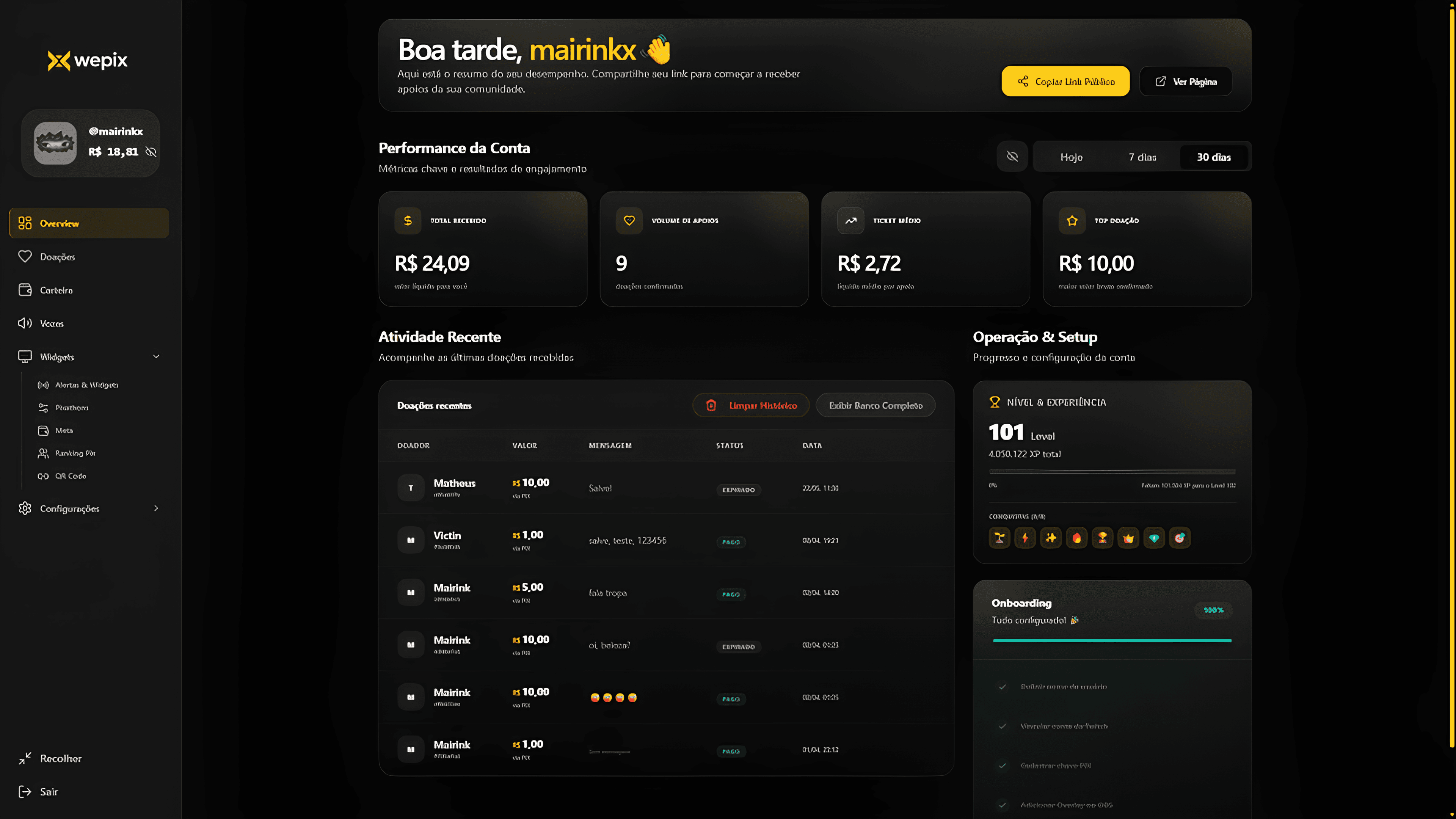 WEPIX Dashboard